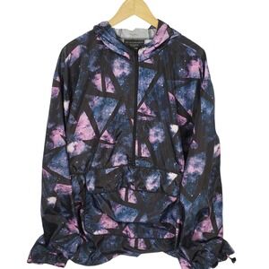 No Boundaries 3XL Pullover Anorak Jacket‎ Hooded Black Galaxy Print
